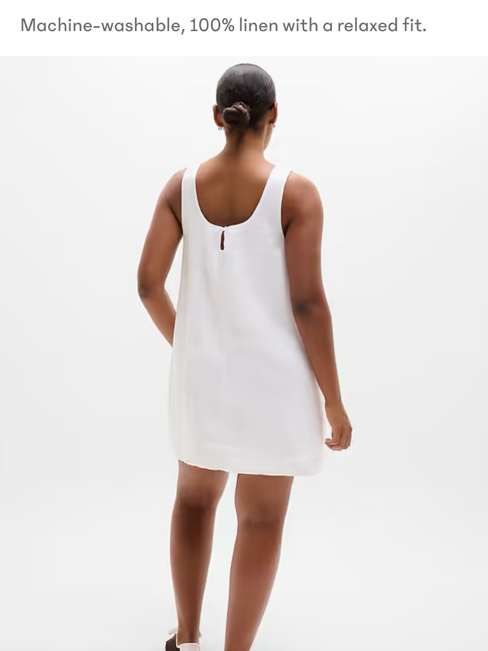 Athleta White Sleeveless Retreat Linen Dress NWT - Picture 2 of 6